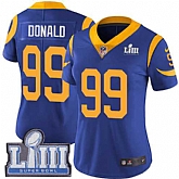 Women Nike Rams 99 Aaron Donald Royal 2019 Super Bowl LIII Vapor Untouchable Limited Jersey,baseball caps,new era cap wholesale,wholesale hats